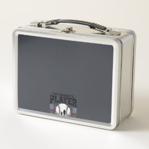 Vintage-Vektordesign Lieblings Baseball-Spieler Va Metall Brotdose