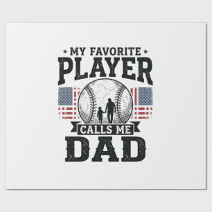 Vintage-Vektordesign Lieblingsspieler Baseball-Vat Geschenkpapier