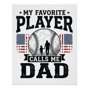 Vintage-Vektordesign Lieblingsspieler Baseball-Vat Poster