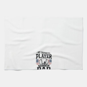 Vintage-Vektorgestaltung Lieblingsspieler Baseball Geschirrtuch