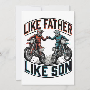 Vintage-Vektorshirt Motocross Wie der Vater so der Einladung