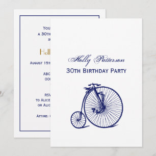 Vintage Velocipede Penny Farthing Fahrrad Bike Bla Einladung