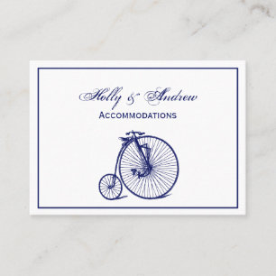 Vintage Velocipede Penny Farthing Fahrrad Blau Visitenkarte