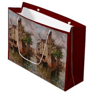 Vintage Venedig Antonio Leto venezianischer Kanal Große Geschenktüte