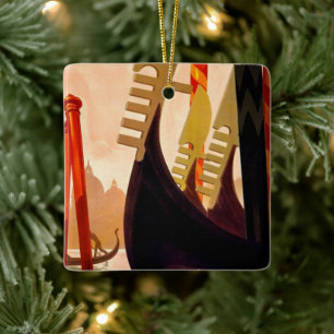 Vintage Venedig Gondel Reise Keramikornament