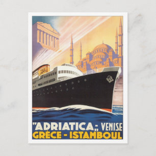 Vintage Venedig Griechenland Istanbul Postkarte