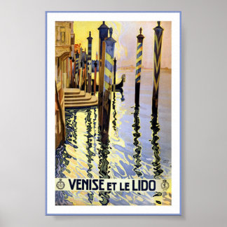 Vintage Venedig Italien Gondel Venise Lido Poster