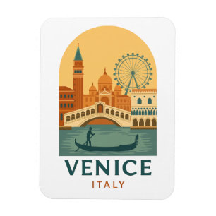 Vintage-Venedig-Italien-Reisemagnet – Retro-Gondel Magnet