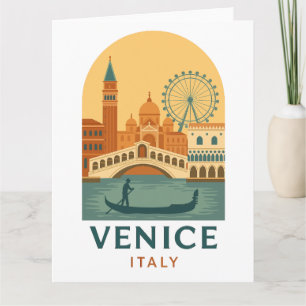 Vintage-Venedig-Postkarte – Retro-Italien-Reisekun Karte