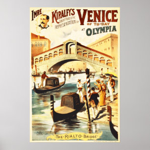 Vintage Venedig von heute, Rialto-Brücke Poster