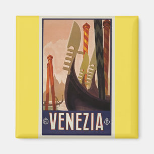 Vintage Venezia Venedig Boote Poster Magnet