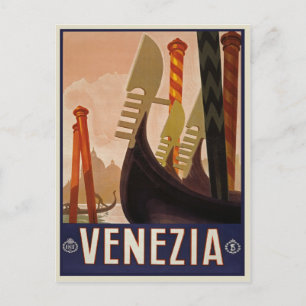 Vintage Venezia Venedig Italien Reiseplakat Postkarte