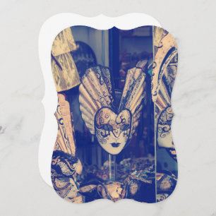 Vintage Venezianische Karneval-Maske Einladung