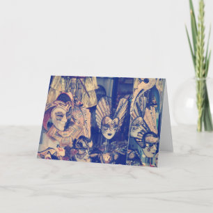 Vintage Venezianische Karneval-Masken Karte