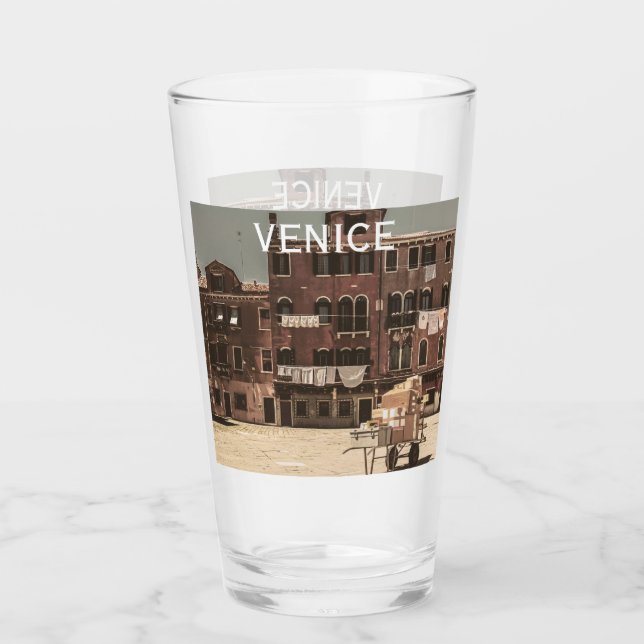 Vintage venezianische Landschaft Glas (Vorderseite)
