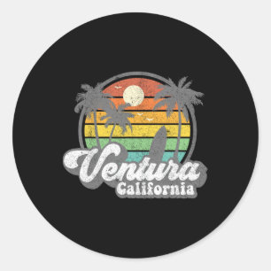 Vintage Ventura Beach Kalifornien Ca Surfen Retro Runder Aufkleber