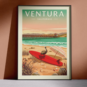 Vintage Ventura Kalifornien Poster