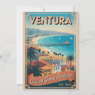 Vintage Ventura Kalifornien Retro-Reise Feiertagskarte