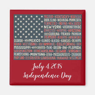 Vintage verblasste amerikanische Flagge Staatsname Magnet
