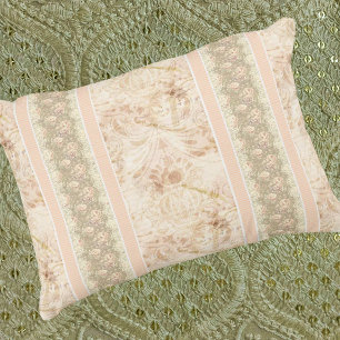 Vintage verblasster Damast Blumen Script  Dekokissen