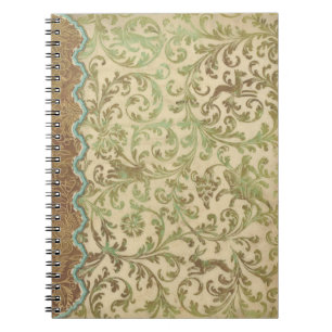 Vintage-Verdigris-Schriftrollen-Spiraljournal-Noti Notizblock