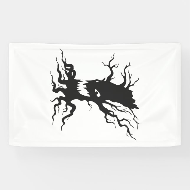 Vintage verhexter Baum Halloween Banner (Horizontal)