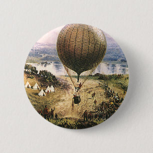 Vintage Verkehr, Heißluftballon Luftschiffe Button