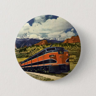 Vintage Verkehr im amerikanischen Westen, Zug 158 Button