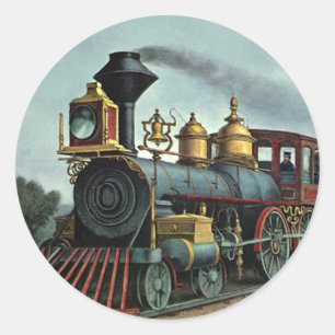 Vintage Verkehr, Kohlezug Lokomotive Runder Aufkleber