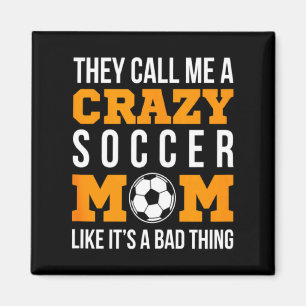 Vintage verrückte Fußballmutter Football Fußballsp Magnet