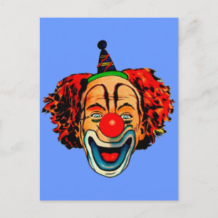 Vintage Verrückter Clown Postkarte