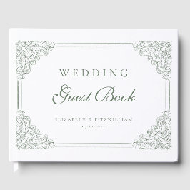 Vintage, verschmutzte Verzierte Rahmen-Hochzeit Gästebuch