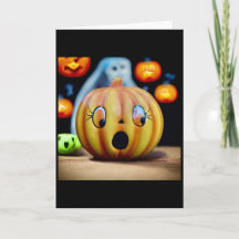 Vintage versteinerte Pumpkin Halloween MCM-Karte