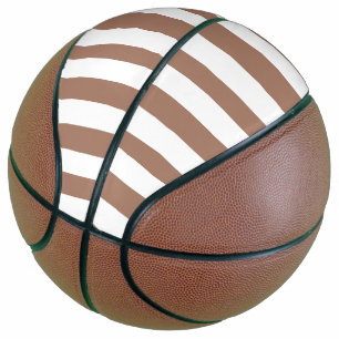 Vintage vertikale Streifen Mocha Mousse Weiß Basketball
