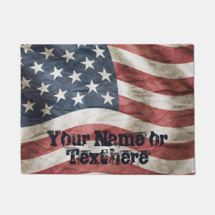 Vintage verwitterte amerikanische Flagge Fußmatte