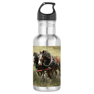 Vintage verwitterte Clydesdale-Postkarte Edelstahlflasche