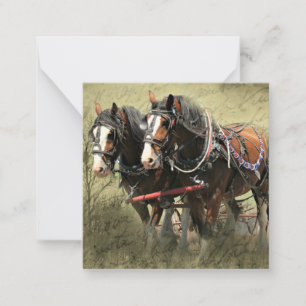 Vintage verwitterte Clydesdale-Postkarte Mitteilungskarte