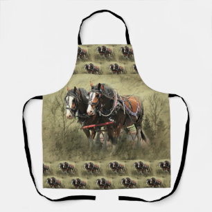 Vintage verwitterte Clydesdale-Postkarte Schürze