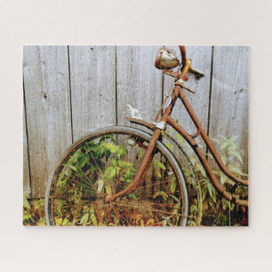 Vintage verwittertes Fahrrad rustikale Illustratio Puzzle