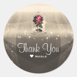 Vintage verzauberte magische rote Rosen Geburtstag Runder Aufkleber