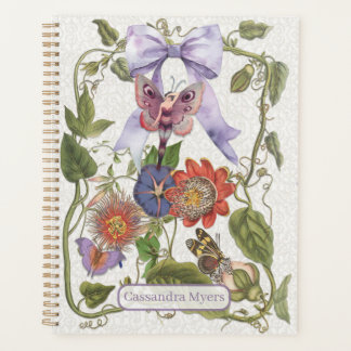 Vintage verzauberter Feengarten lila Schleifenblum Planer