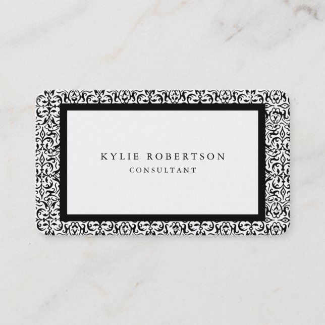 Vintage Verzierte Berufliche Klassifizierung Visitenkarte (Vorderseite)