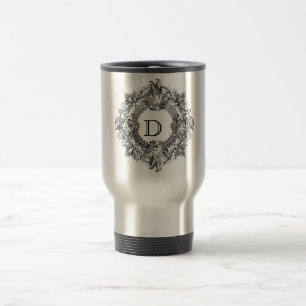Vintage verzierte Blumenkranz Reisebecher