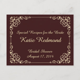Vintage Verzierte Brautparty-Rezeptionskarten Einladungspostkarte
