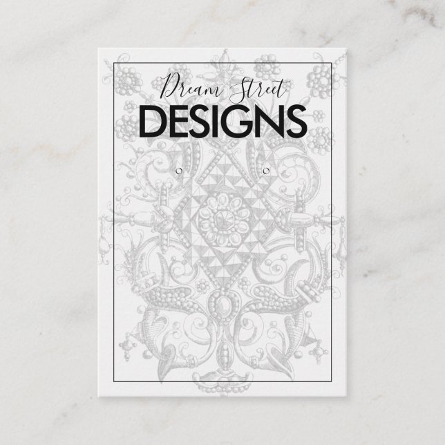 Vintage Verzierte Design-Ohrensichtkarte Visitenkarte (Vorderseite)