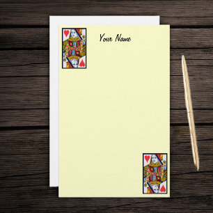 Vintage Verzierte Herzkönigin Briefpapier