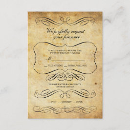 Vintage Verzierte Hochzeit RSVP Karte