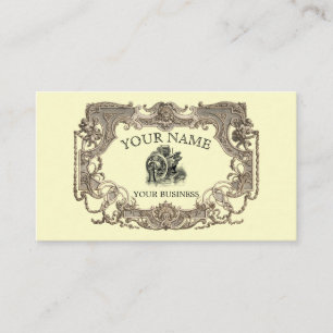Vintage Verzierte Viktorianische Erbstampunktvorla Visitenkarte
