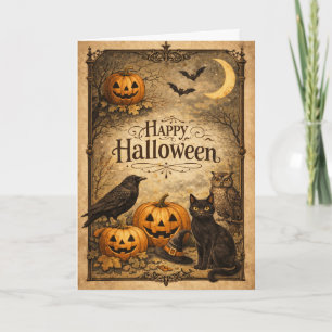 Vintage verzierter Halloween Karte