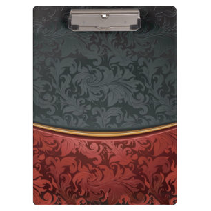 Vintage Verzierung rot und schwarz Klemmbrett